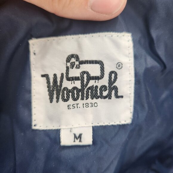 Woolrich VTG Teton Quarter Zip Hooded Windbreaker Pullover Jacket Blue Unisex M - Picture 6 of 8